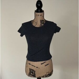 Women’s XS/S, Brandy Melville, Black & Gray Striped Crop Top